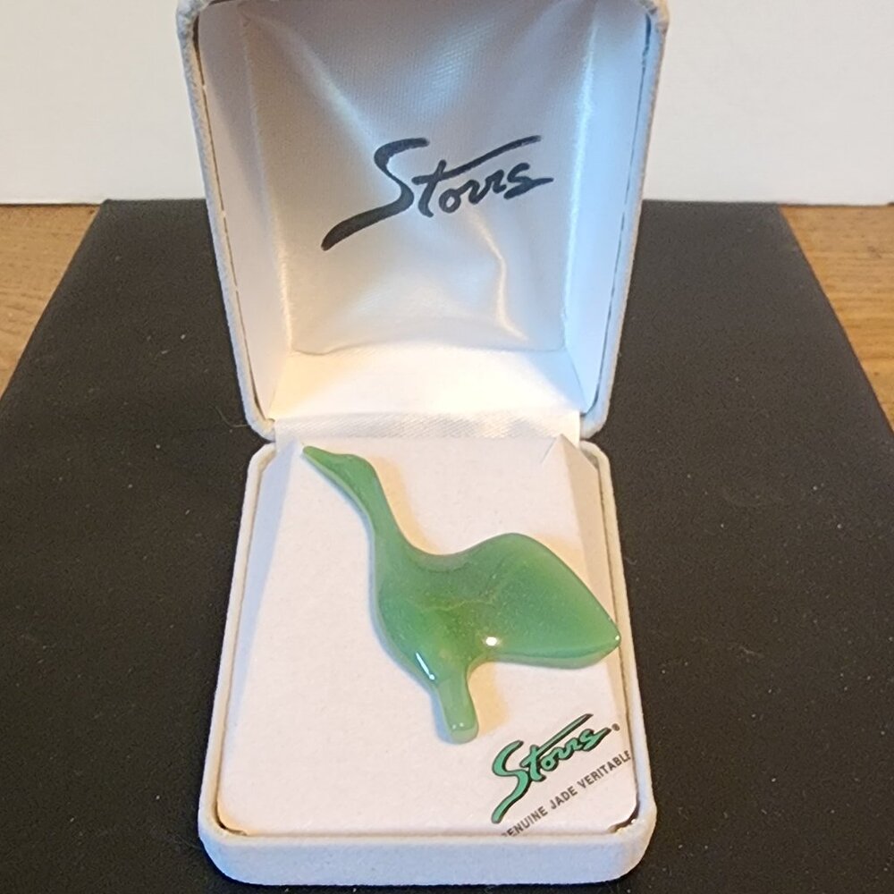 Storrs Genuine Jade Flying Goose Pin
